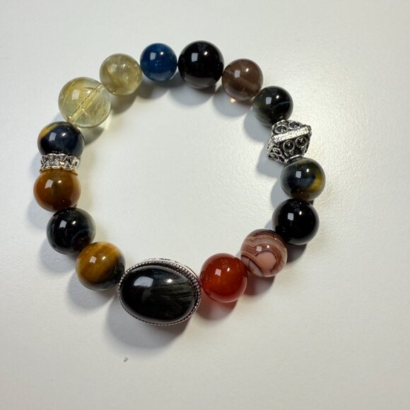 Tiger Eye, Citrine, Apatite, Carnelian — Mixed Natural Gemstone Statement Bra - Picture 2 of 5